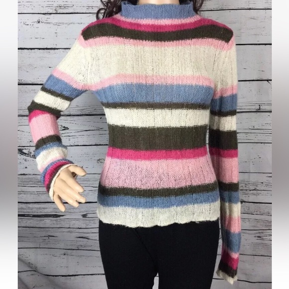 Guess Striped Sweater 🌺 Mohair Blend - Picture 1 of 12
